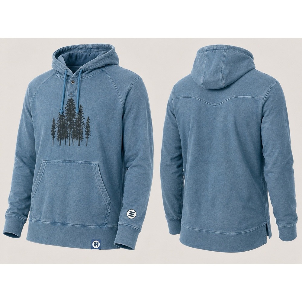 Lane Seven mens large Nantucket Hooded Sweatshirt  blue florest outdoors